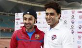 PIX: Abhishek, Ranbir, Yuvraj play football