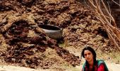 PHOTO: Mallika Sherawat makes cow dung cakes!