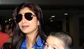 PIX: Shilpa Shetty, son spotted at the airport