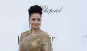 PIX: Aishwarya glams up in gold at Cannes