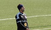 PIX: Ranbir Kapoor, Abhishek Bachchan play football