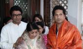 PIX: Lata Mageshkar, Sachin Tendulkar meet with Raj Thackeray