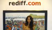 PIX: The Shaukeens star Lisa Haydon visits Rediff offices