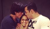 IMAGE: Shah Rukh, Salman's awww-inducing hug at Arpita's sangeet