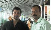 Spotted: Tamil actor Vikram at Hyderabad airport