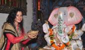 PIX: Sambhavna Seth, Vivek Oberoi, Govinda's Ganpati celebrations