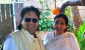 PIX: Asha Bhosle celebrates Saraswati Puja with Bappi Lahiri