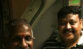 Spotted: Illayaraja on a flight