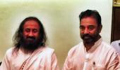 Kamal Haasan meets Sri Sri Ravi Shankar