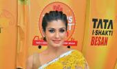 PIX: Raveena, Urvashi Rautela visit Andheri Cha Raja