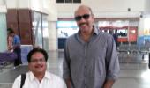 Spotted: Actor Sathyaraj at Coimbatore airport