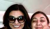 Spotted: Sushmita Sen on a flight