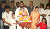 PIX: Sanjay Dutt bids goodbye to Ganpati