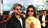 PIX: Newlyweds Neil-Rukmini return to Mumbai