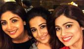 PIX: Shilpa, Shamita watch Vidya's Tumhari Sulu