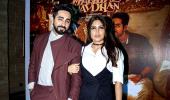 Ayushmann, Bhumi at Shubh Mangal Saavadhan's success party