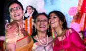 Kajol, Tanuja, Tanishaa get into the festive mood