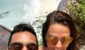 PIX: Neha, Angad holiday in Maldives