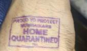 Amitabh tweets pic of hand with quarantine stamp