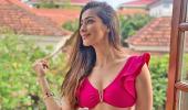 Laxmi Raai likes her pink bikini