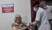 Asha Parekh, 78, takes the COVID vaccine