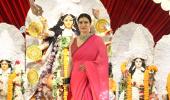 Kajol Gets Emotional At Durga Puja