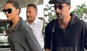 Deepika, Ranbir's Surprise Airport Hug