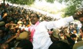 Violence in Andhra over KCR's arrest