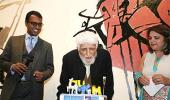 M F Husain's 94th birthday, in exile