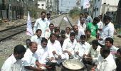 IMAGES: 'Rail roko' cripples services in Telangana