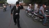 PHOTOS: India's Charlie Chaplin hits the streets