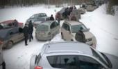 PICS: Snow traps Russian drivers in 2-day jam