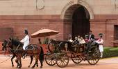 In PIX: President Pranab goes to office