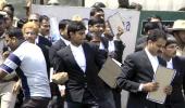 IMAGES: B'luru lawyers attack scribes, cops lathicharge