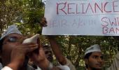 Pix: Kejriwal supporters protest against Ambanis, detained