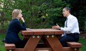 President Obama meets former Secretary of State Hillary at White House