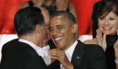 Obama, Romney's fun night: 'Biden will laugh at anything'