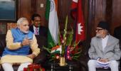 Modi meets Nepal PM, discusses ways to boost bilateral ties