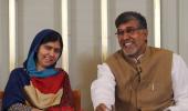 'Father-daughter' duo of Satyarthi, Malala dedicate Nobel to all children