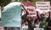 Protests outside Israeli embassy in Delhi over airstrikes in Gaza Strip