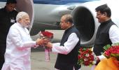 Narendra Modi in Mumbai on first visit as PM