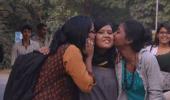 Students carry out Kiss of Love protest at JNU