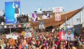 Godman's supporters form human chain around ashram