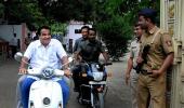 Where's your helmet, Mr Gadkari?