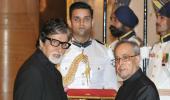 PHOTOS: Amitabh, Prince Aga Khan receive Padma Vibhushan