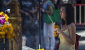 Bombed Brahma temple in Bangkok reopens