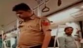 WATCH: Drunk cop takes a fall in Delhi metro