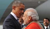 Hugs and smiles as Modi breaks protocol for Obama