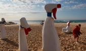 Why are these giant spray bottles at the beach?