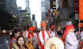 Dhol baaje: A desi welcome for PM Modi in New York